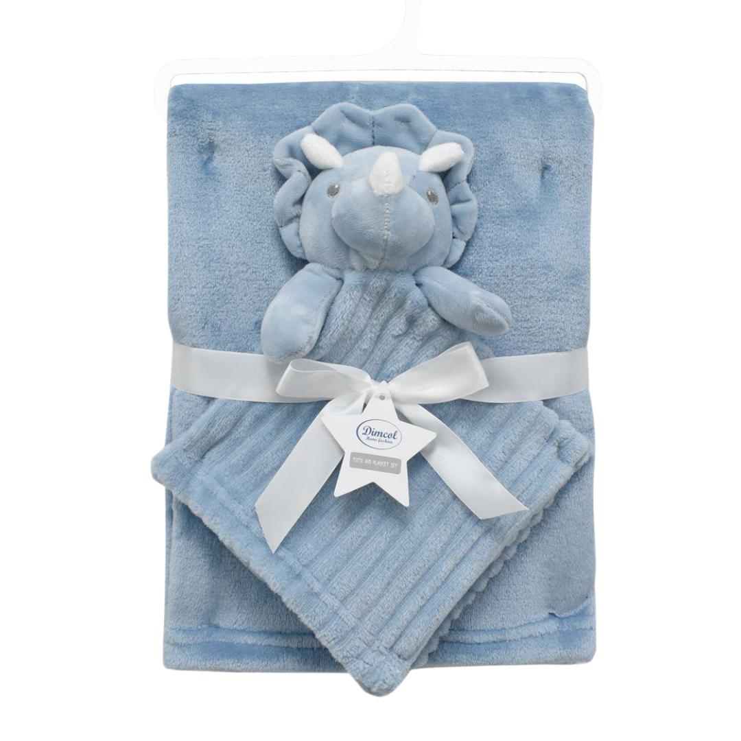 Nάνι Πανακι Παρηγοριας & Κουβερτάκι Fleece Mπλε 75x100cm  - Dimcol - MyHouseandKids