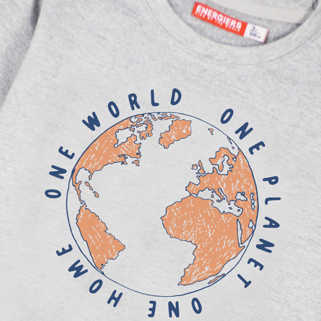 Φόρμα Φούτερ Μπλε "Οne World, One Planet" - Energiers - MyHouseandKids
