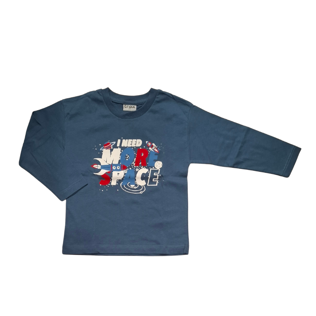 Μπλούζα Αχνούδιαστη" Ι Need More Space" Μπλε - Trax - MyHouseandKids