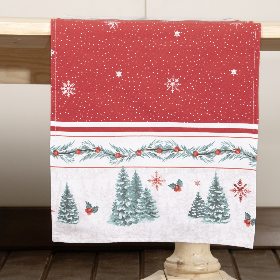 Χριστουγεννιάτικο Ράνερ North Pole 45x140cm Κόκκινο - Nima - MyHouseandKids