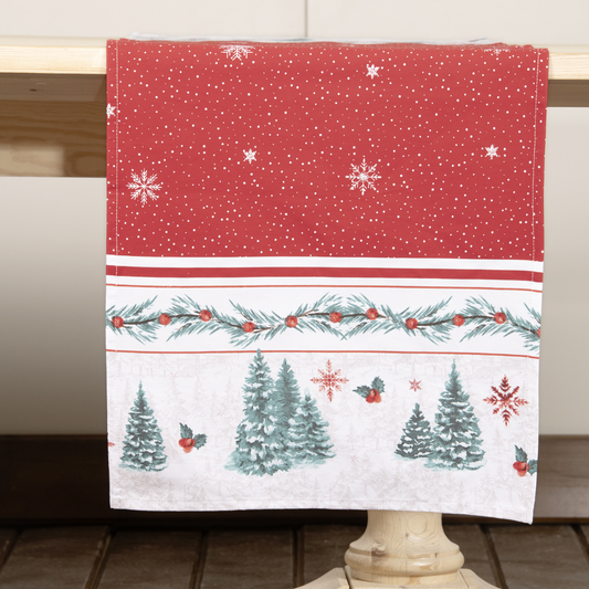 Χριστουγεννιάτικο Ράνερ North Pole 45x140cm Κόκκινο - Nima - MyHouseandKids