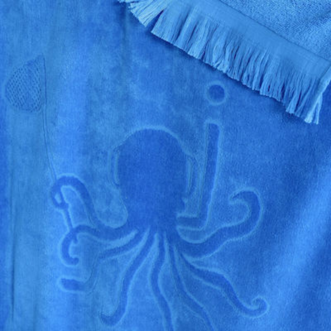 Πετσέτα Θαλάσσης Μπλε Octopus Jacquard - ΝImaHome - MyHouseandKids