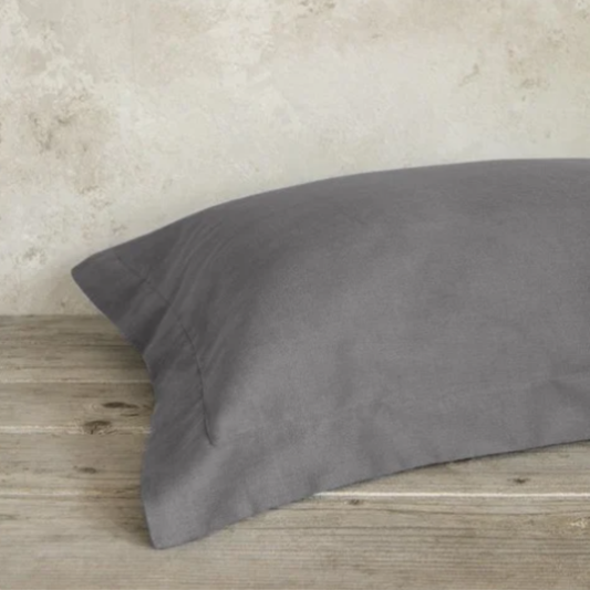 Μαξιλαροθήκες Σετ Oxford Satin 52x72εκ. Dark Gray