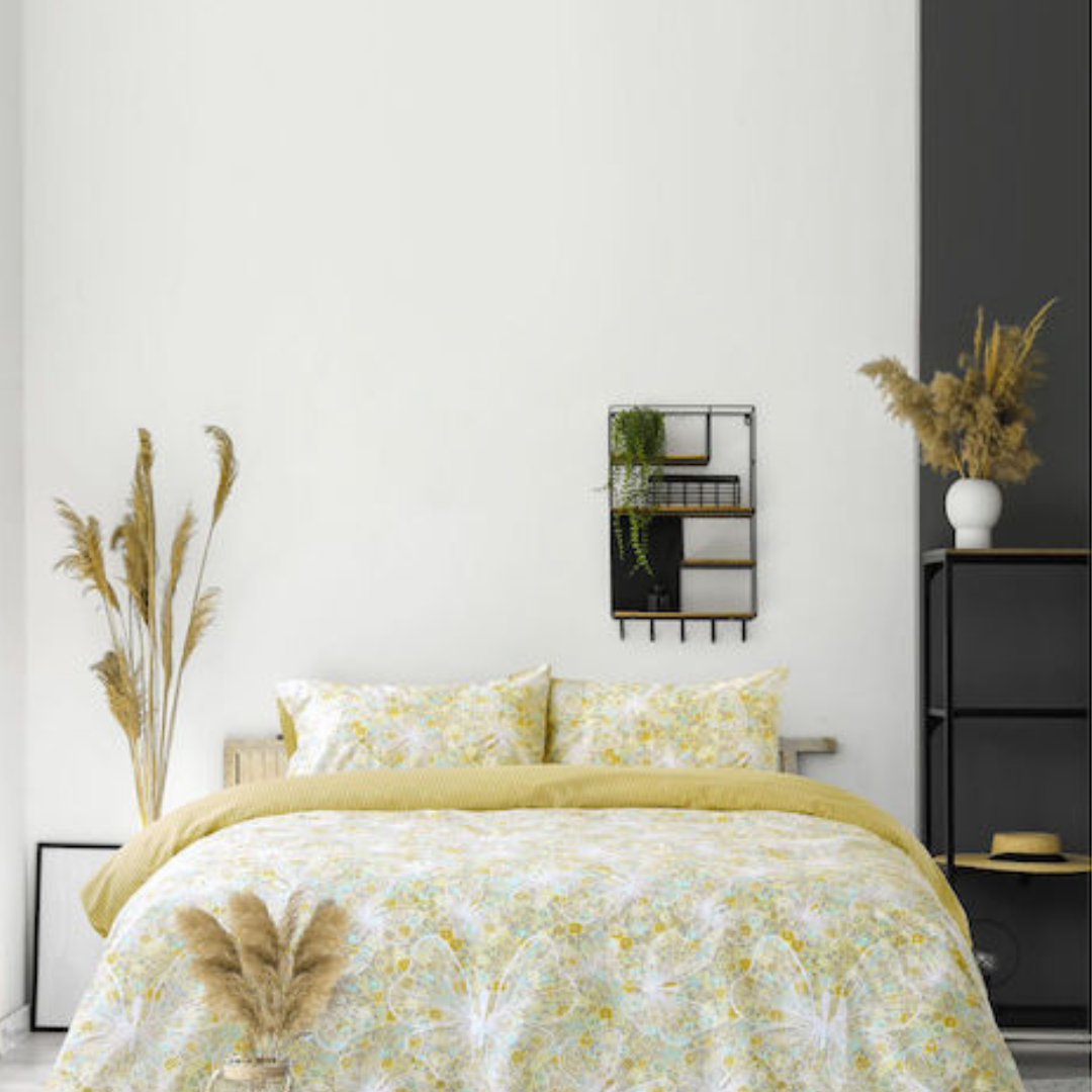 Σεντόνια Σετ  με Λάστιχο  Papillon Yellow - NimaHome-Kocoon - MyHouseandKids