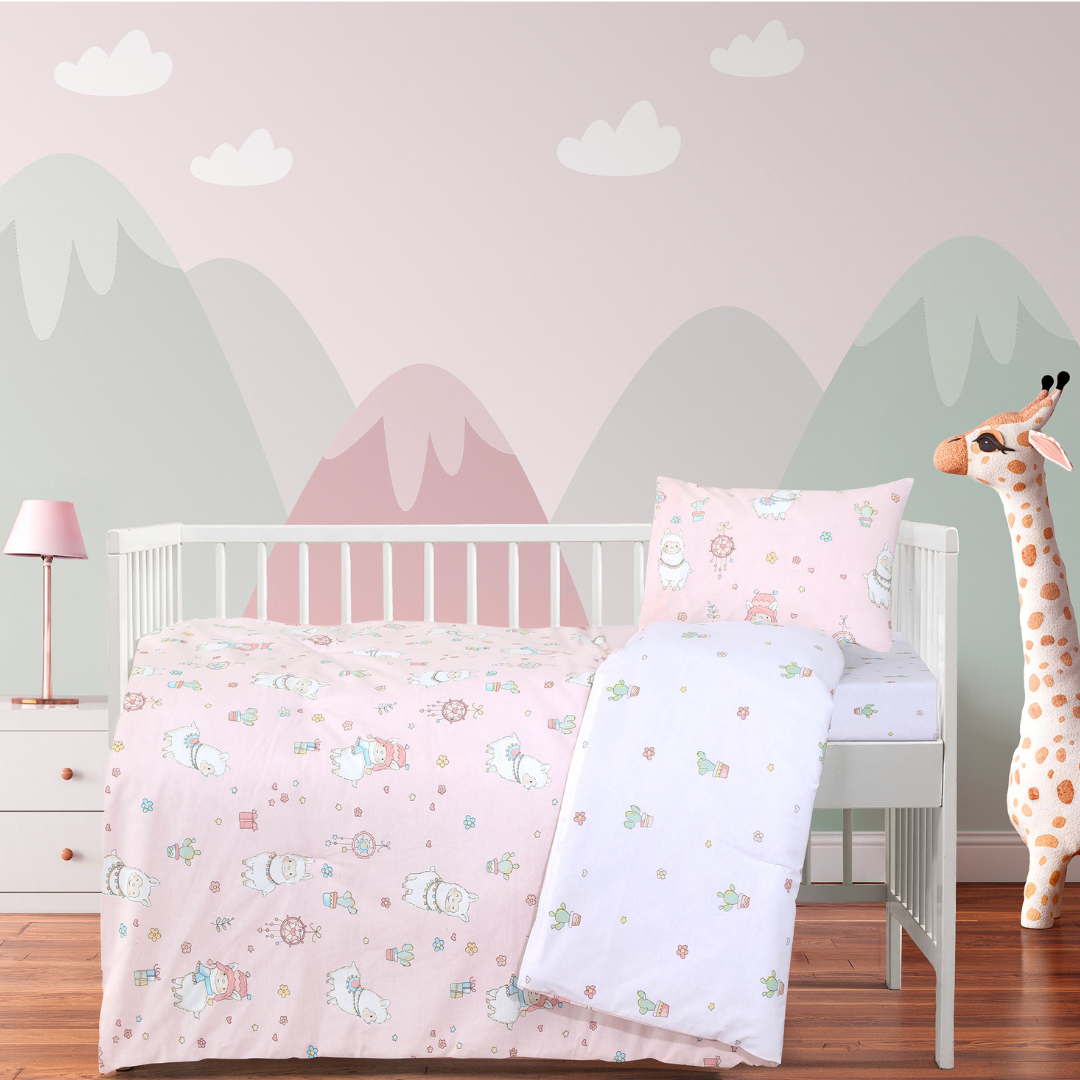 Βρεεφικά Σεντόνια Κούνιας Με Λάστιχο Pink Paca Kocoon -Kocoon - MyHouseandKids
