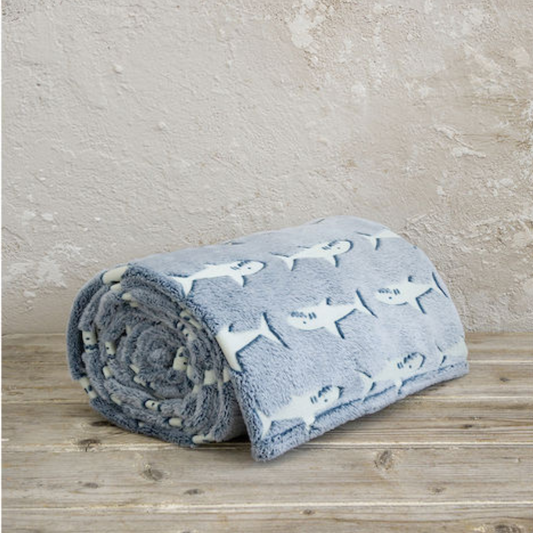 Κουβέρτα Κούνιας Sharky Fleece Μπλε 110x140cm - Kocoon - MyHouseandKids