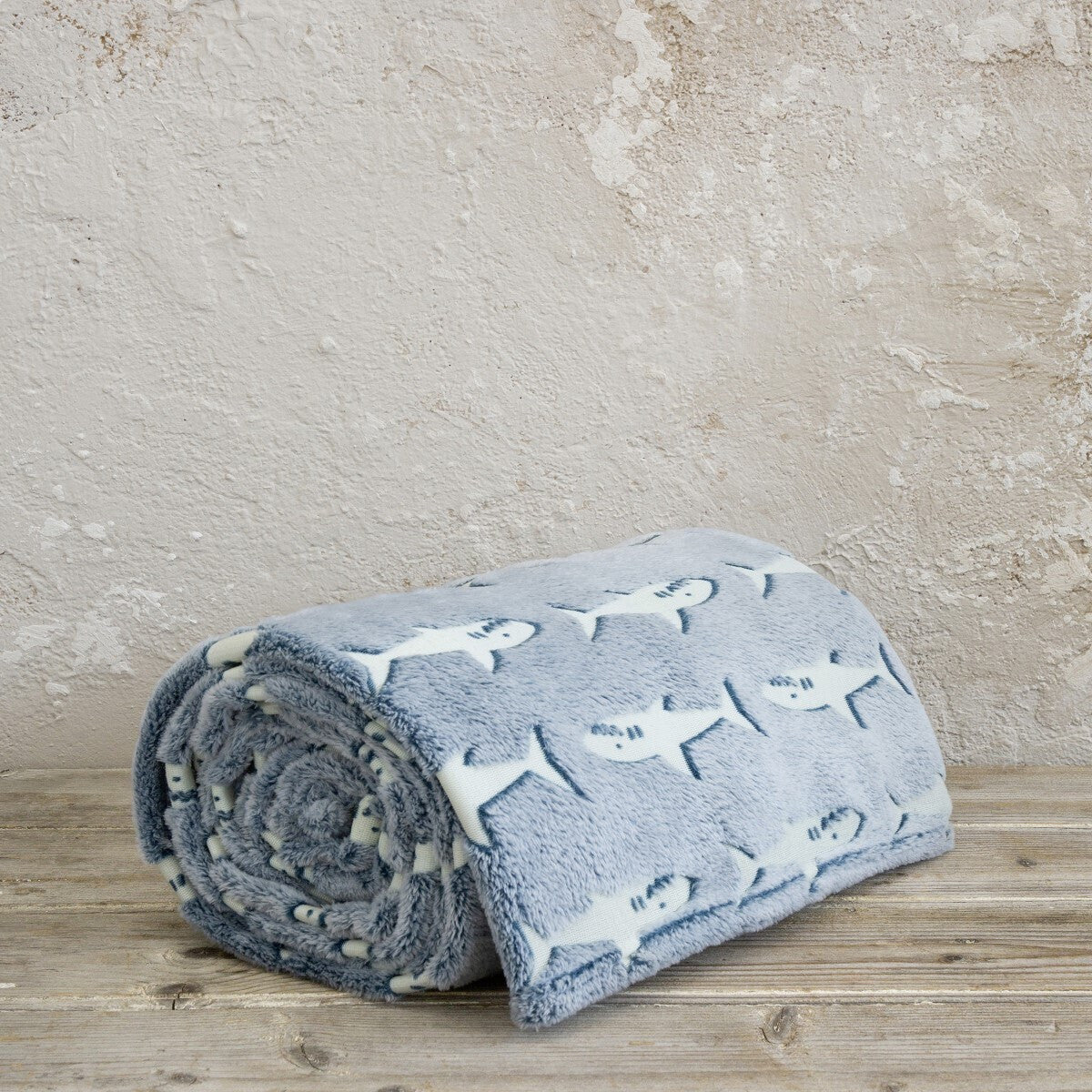 Κουβέρτα Λίκνου Sharky Fleece Μπλε 80x110εκ. - Nima - MyHouseandKids