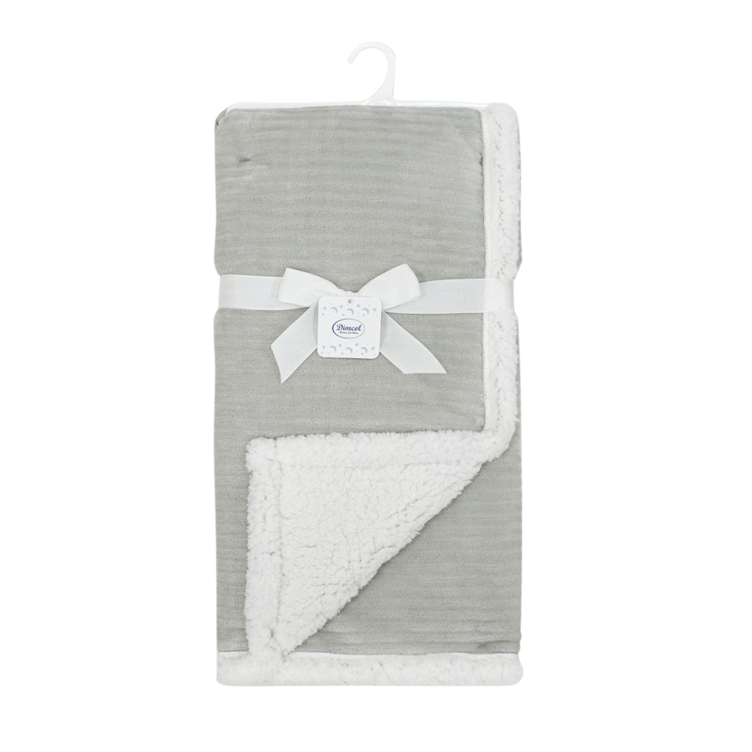 Κουβερτακι Sherpa Jacquard 70x100cm Γκρι  420 gsm - Dimcol - MyHouseandKids