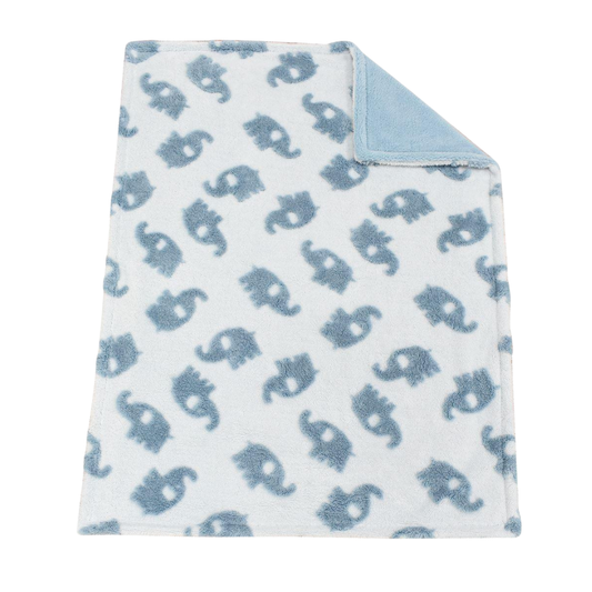 Κουβερτακι Sherpa Jacquard 75x100cm Elephant Μπλε 460 gsm - Dimcol - MyHouseandKids