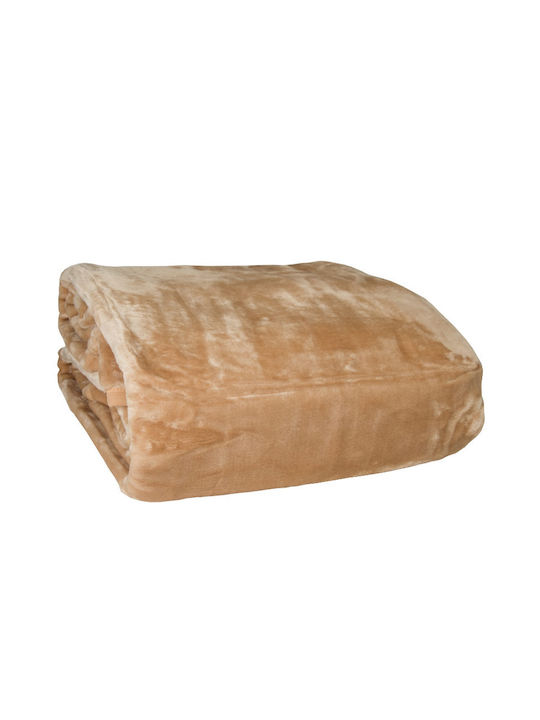 Κουβέρτα Βελουτέ Soft Velvet 160x220εκ. Beige - Flamingo - MyHouseandKids