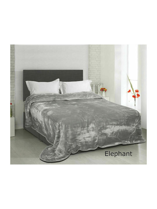 Κουβέρτα Βελουτέ Soft Velvet  Υπέρδιπλη 220x240εκ. Grey - Flamingo - MyHouseandKids