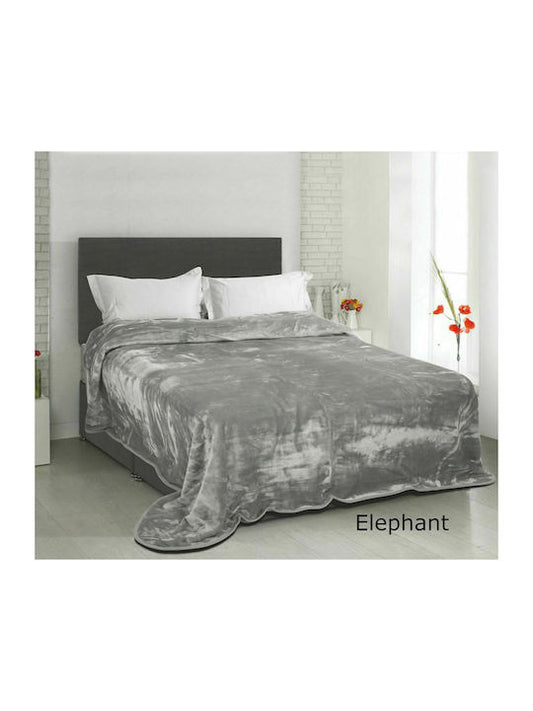 Κουβέρτα Βελουτέ Soft Velvet  Υπέρδιπλη 220x240εκ. Grey - Flamingo - MyHouseandKids