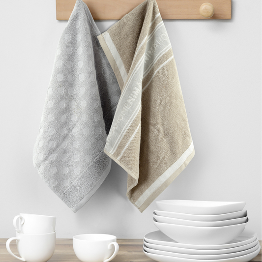 Πετσέτες Βαμβακερές Σετ tων 2 Τεμ. Nima Home Γκρι-Μπεζ - NimaHome - MyHouseandKids