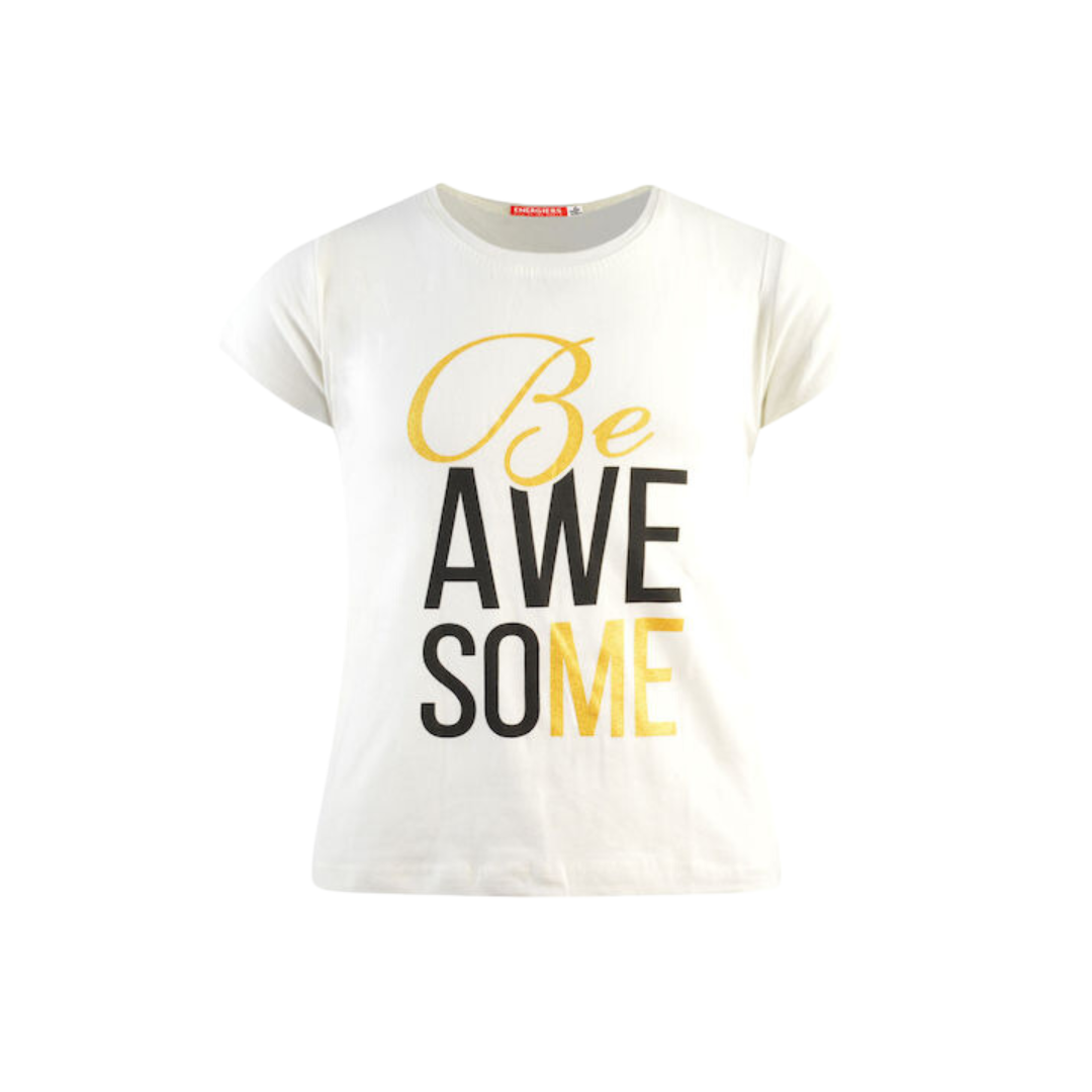 T-shirt Λευκό "Be Awesome" - Energiers - MyHouseandKids