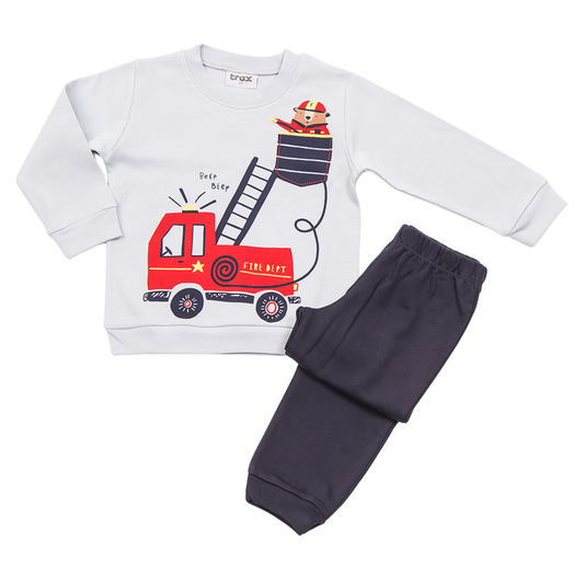 Πυζάμα Βαμβακερή Γκρί - Trax - MyHouseandKids