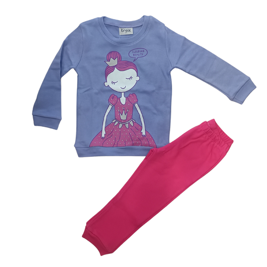 Πυζάμες Βαμβακερές Μωβ-Ροζ - Trax - MyHouseandKids