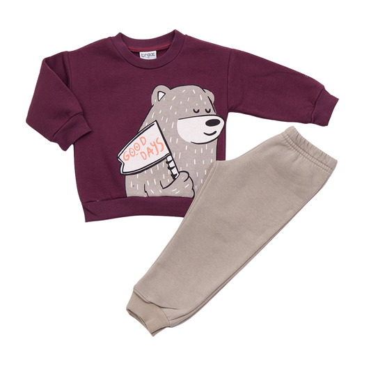 Φόρμα Φούτερ Βουργουνδί-Μπορντό - Trax - MyHouseandKids