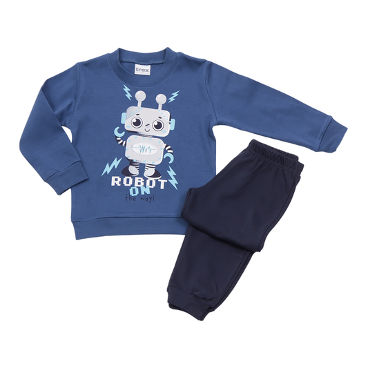 Πυζάμα Βαμβακερή Μπλε - Trax - MyHouseandKids
