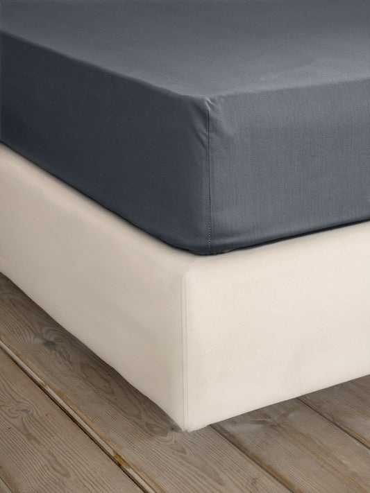 Σεντόνι Διπλό με Λάστιχο Unicolors - Midnight Gray