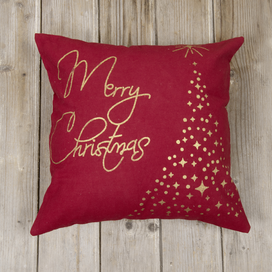 Xριστουγενιατικη Θηκη Διακοσμητικου Μαξιλαριου 45x45cm Κόκκινο Merry Christmas - Nima - MyHouseandKids