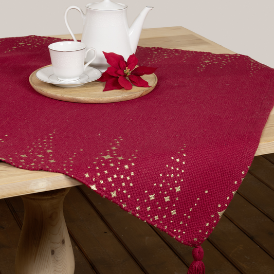 Xριστουγενιατικο Τραπεζομάντηλο Κόκκινο 85x85cm Winter Luxe - Nima - MyHouseandKids