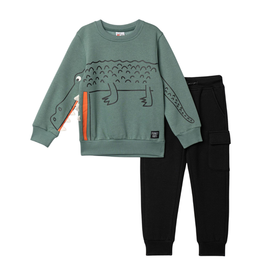 Φόρμα Xειμερινή Χακί Fynky 227-317142-1 - Funky - MyHouseandKids