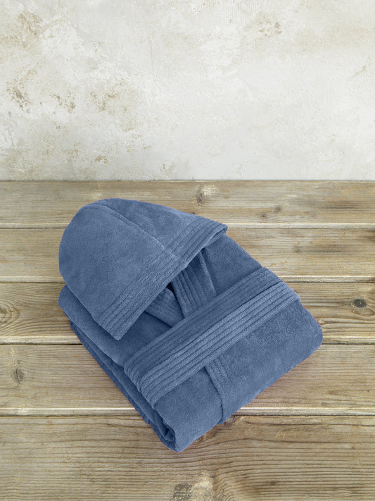 Μπουρνούζι με κουκούλα Zen - Medium - Shadow Blue