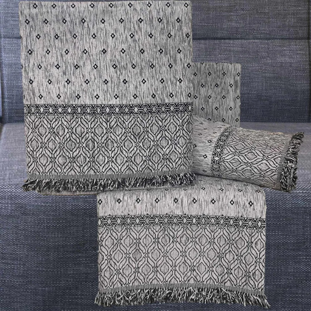 Ριχτάρι Chenille Gem Γκρι Μαύρο - LineaHome - MyHouseandKids