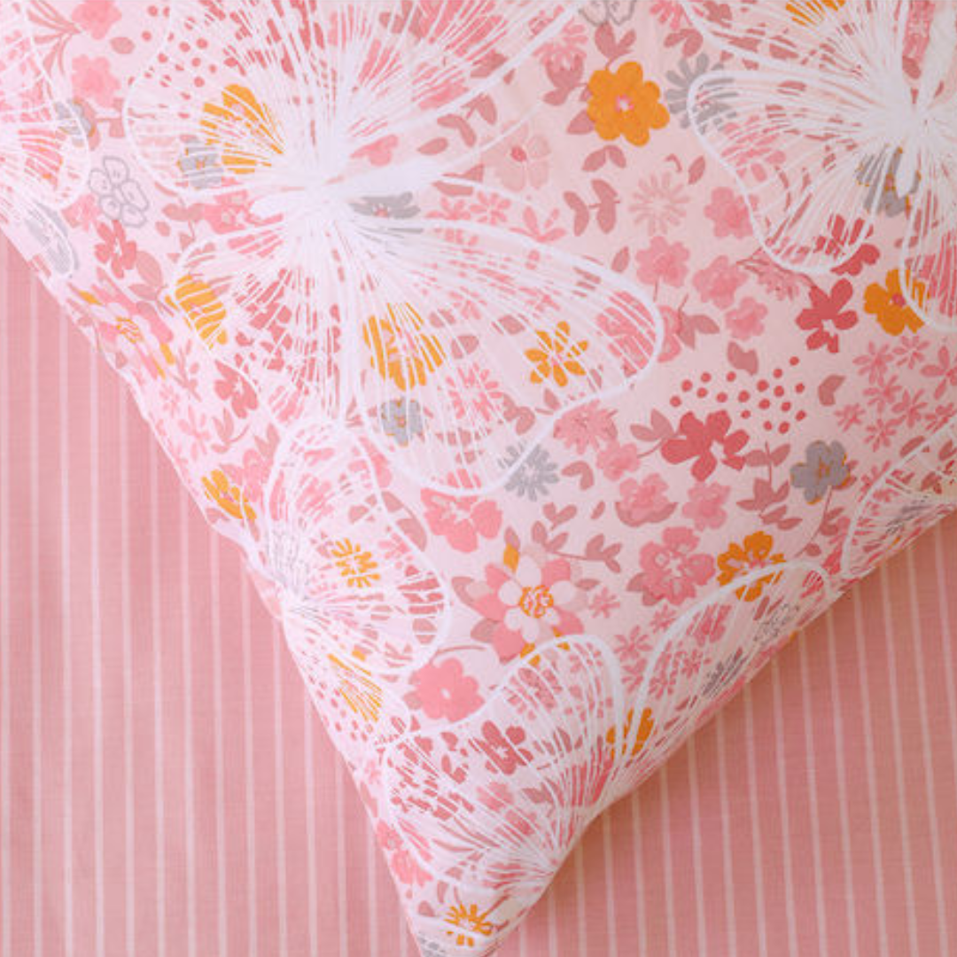 Σετ Σεντόνια με Λάστιχο  Papillon Pink - NimaHome-Kocoon - MyHouseandKids